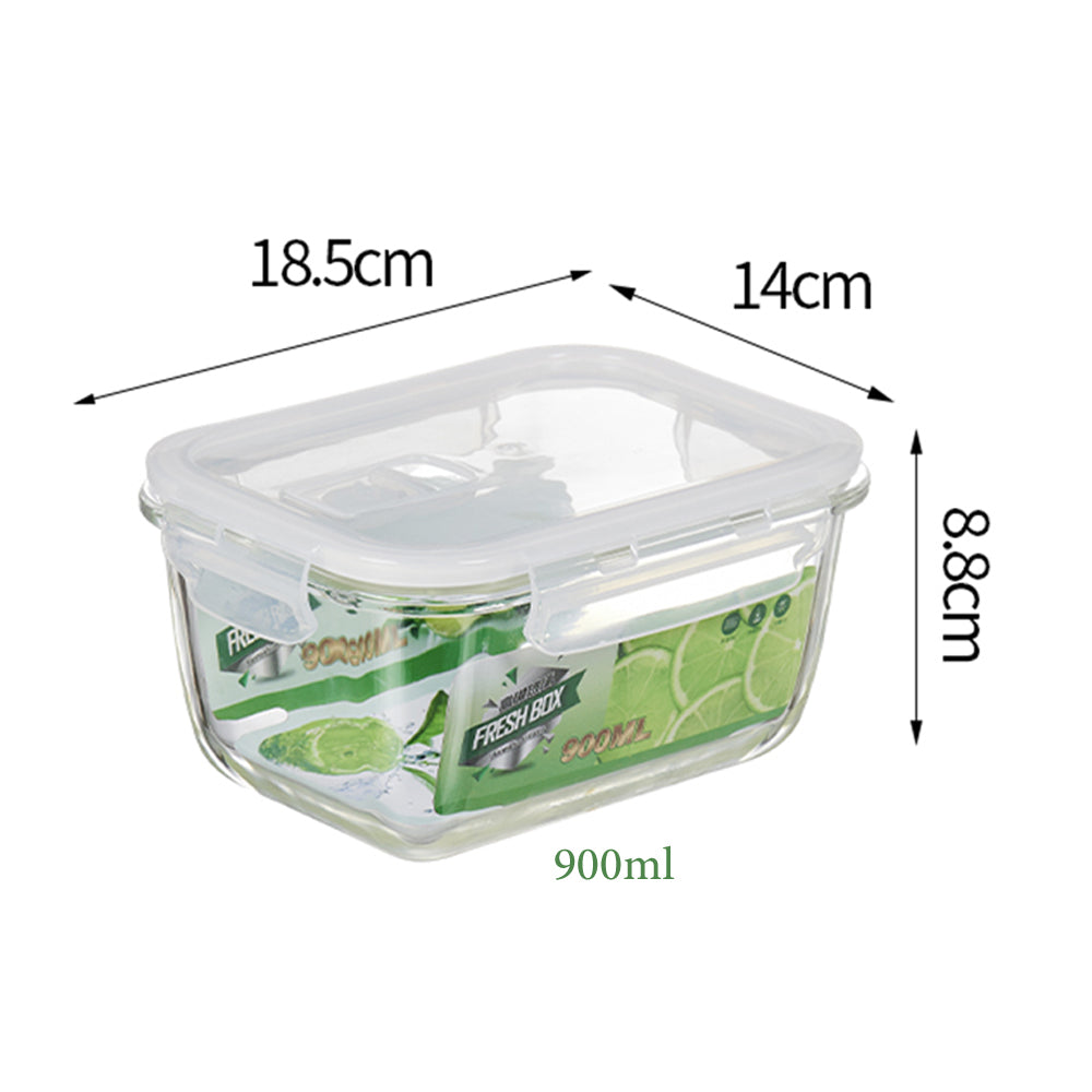 630ml Borosilicate Rectangle Glass Food Storage Container With Microwave, Freezer &amp; Dishwasher Safe NFH-77309
