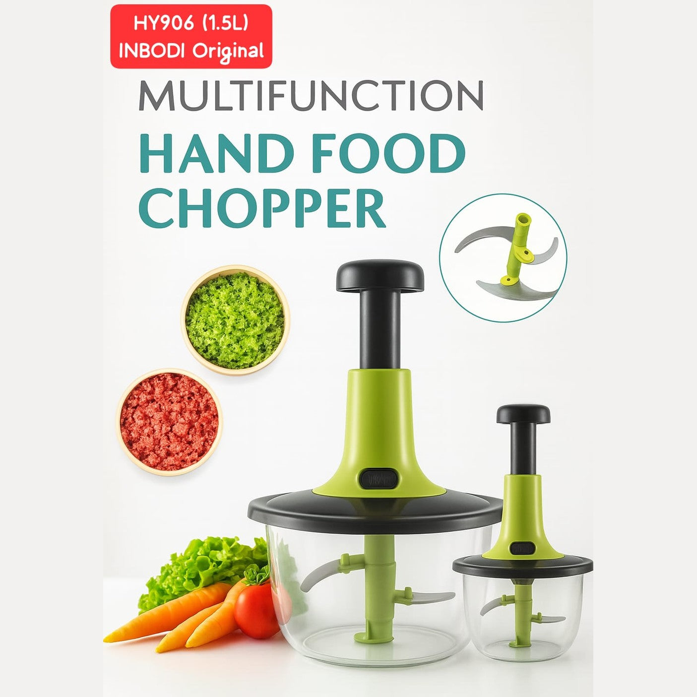 Manual Press Vegetable Aluminum Chopper