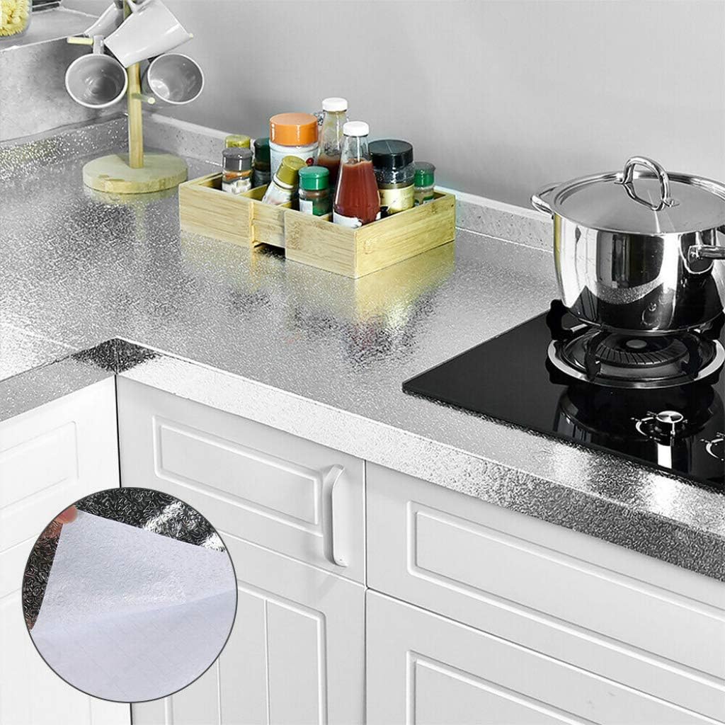 Waterproof Peel and Stick Oil-Proof Self Adhesive Aluminum Foil 60x500cm
