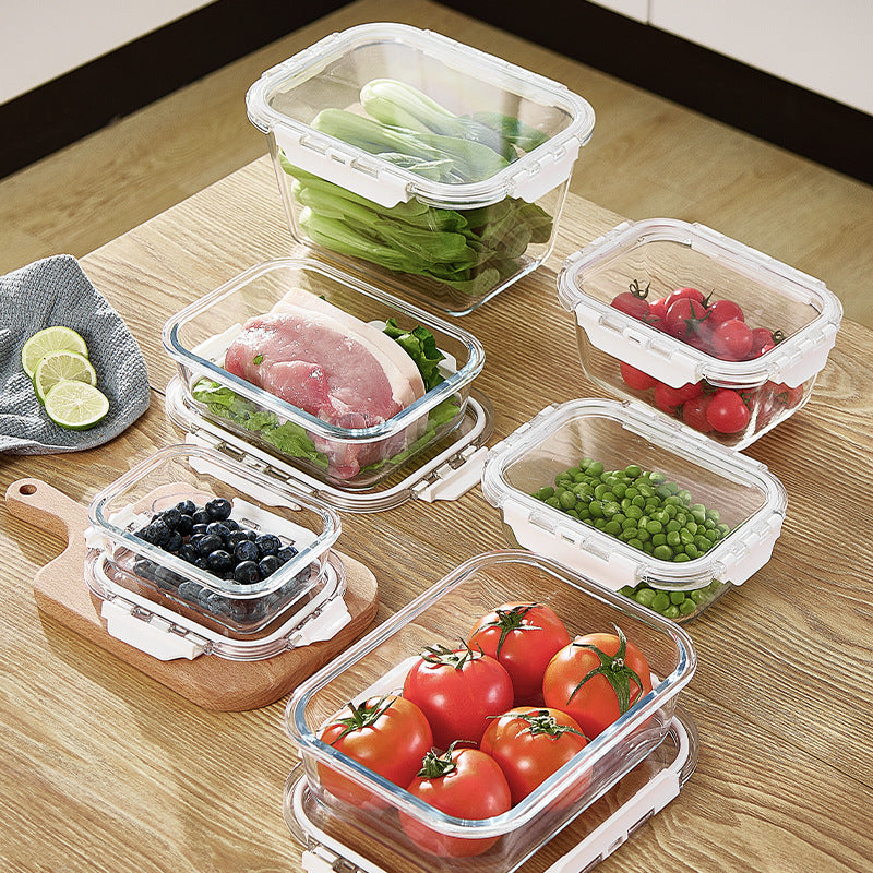 630ml Borosilicate Rectangle Glass Food Storage Container With Microwave, Freezer &amp; Dishwasher Safe NFH-77309