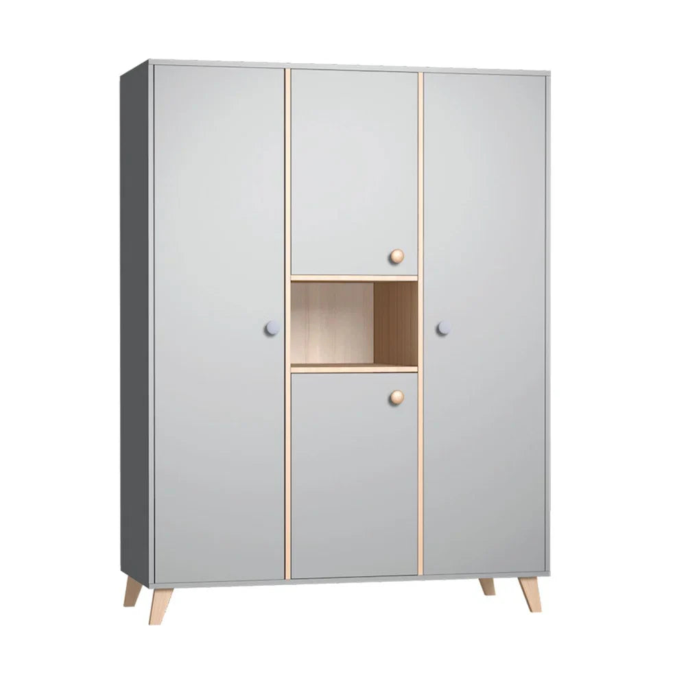 Faktum - Colette Large Three Piece Wardrobe - Soft-Close Doors - Arctic Grey & Sonoma Oak