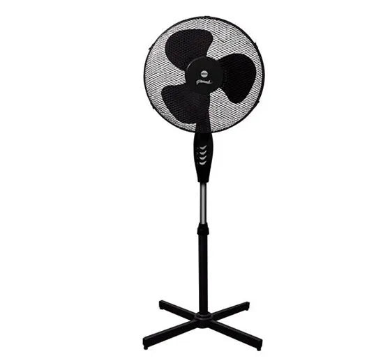 Edlom Stand Fan 40cm Silent 3 speed 45W, Black