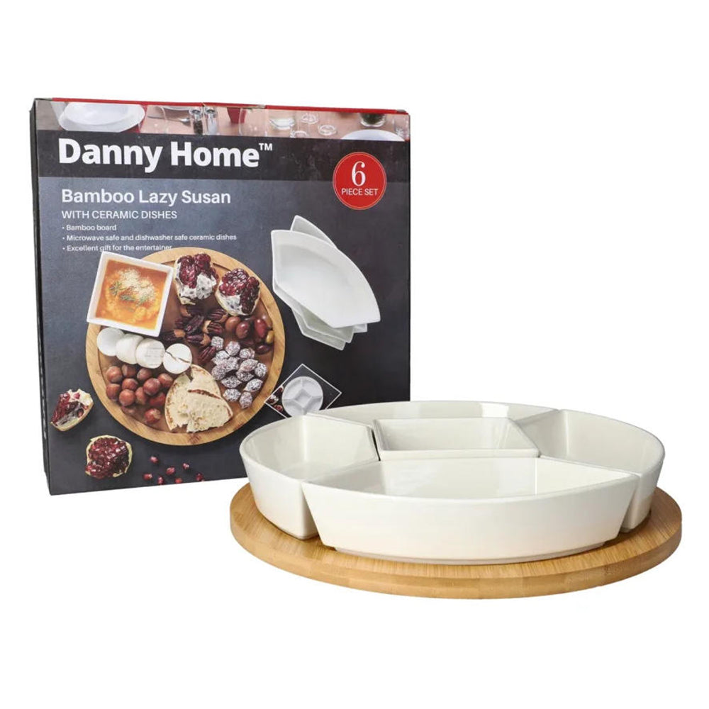 Danny Home Bamboo Lazy Susan Snack Platter 30cm