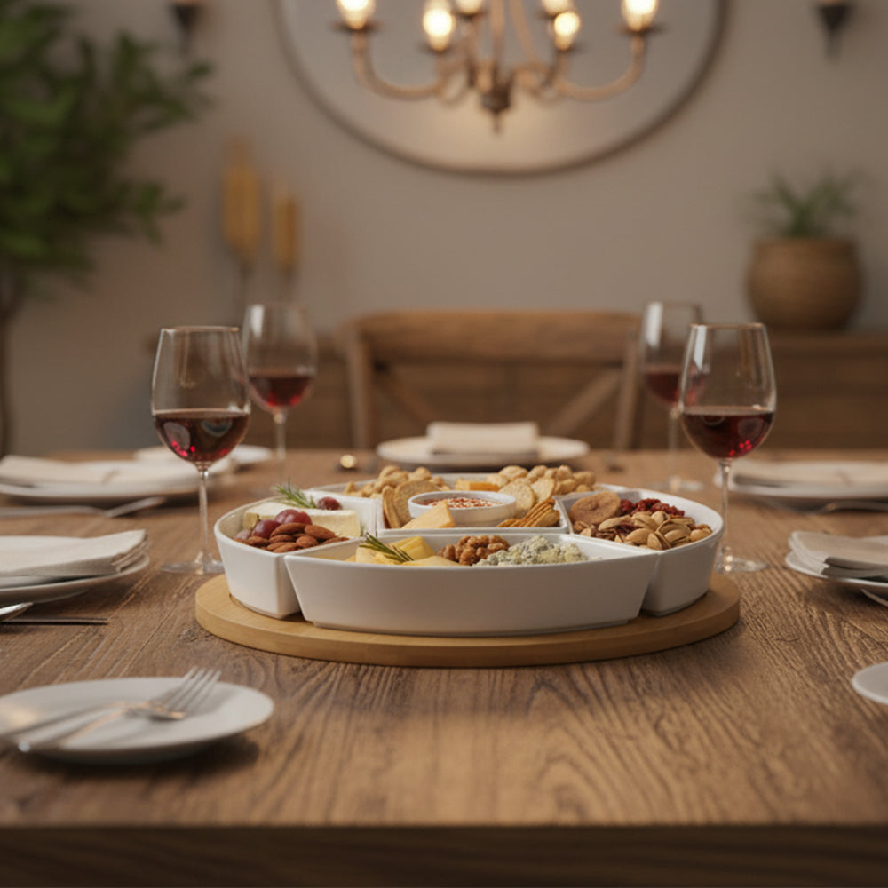 Danny Home Bamboo Lazy Susan Snack Platter 30cm
