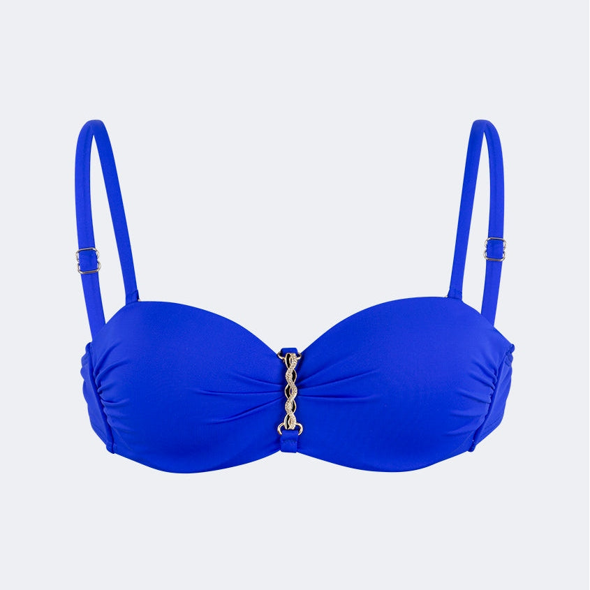 Oil And Gaz Stylish Women Beach Bandeau Bra Blue - Medaid International