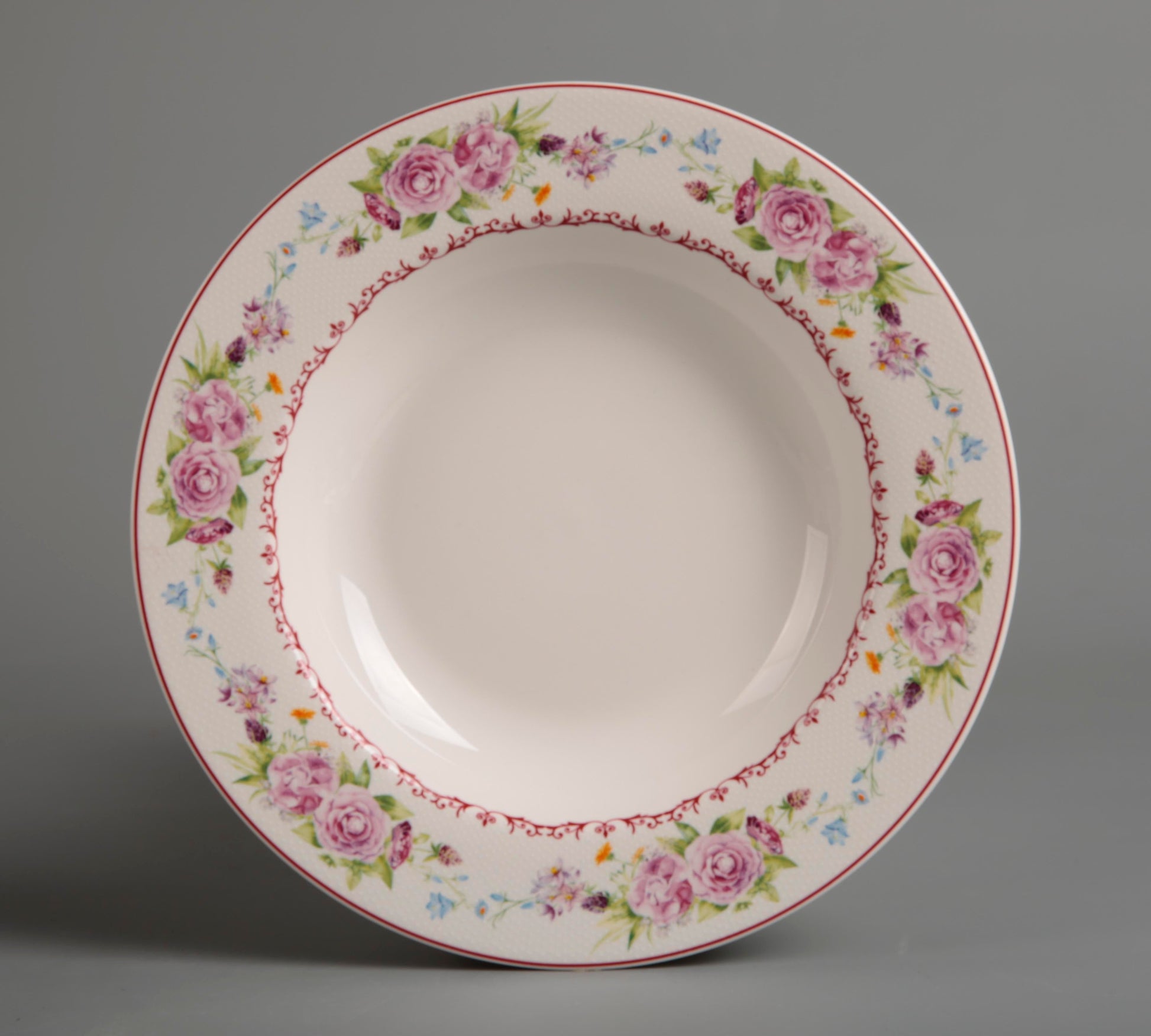 Symphony pink décor soup plate Ø:21.5cm