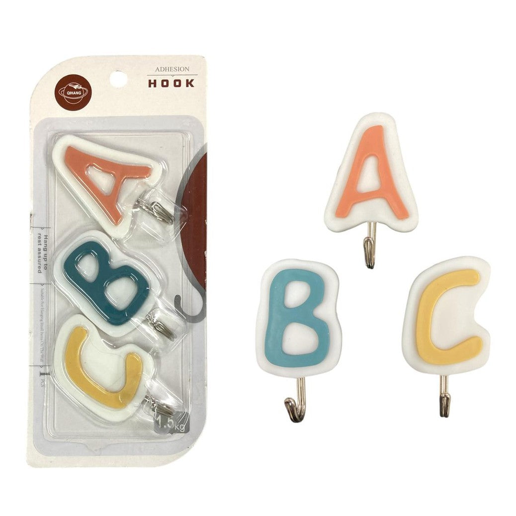 ABC Strong Plastic Adhesive Hooks X3