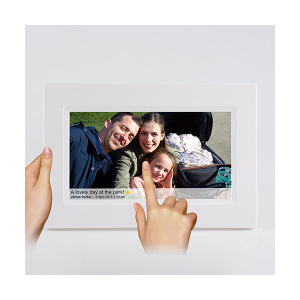 Feelcare Frameo 7 Inch Smart WiFi Digital Picture Frame with Touch Screen, Send Photos or Small Videos from Anywhere, IPS LCD Panel, Built in 8GB Memory, Wall-Mountable, Portrait & Landscape, DPF7000