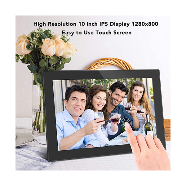 Feelcare Frameo Digital WiFi Picture Frame 10 inch, Send Photos or Videos from Anywhere, 16GB Storage,1280x800 IPS HD Display,Touchscreen for Easy Navigation, HN-DPF1003