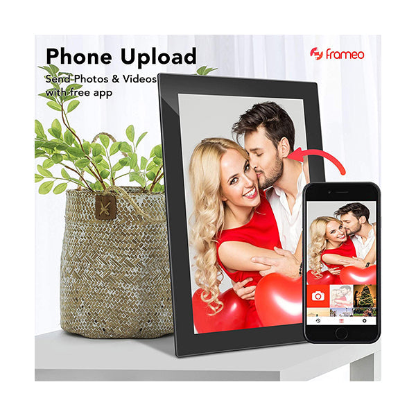 Feelcare Frameo Digital WiFi Picture Frame 10 inch, Send Photos or Videos from Anywhere, 16GB Storage,1280x800 IPS HD Display,Touchscreen for Easy Navigation, HN-DPF1003