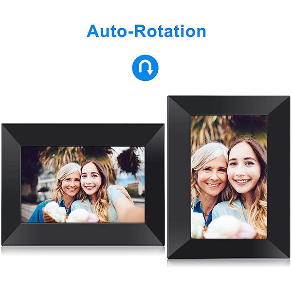 Feelcare Frameo Digital WiFi Picture Frame 8 inch, Send Photos or Videos from Anywhere, 16GB Storage,1280x800 IPS HD Display,Touchscreen for Easy Navigation, HN-DPF8000BLACK