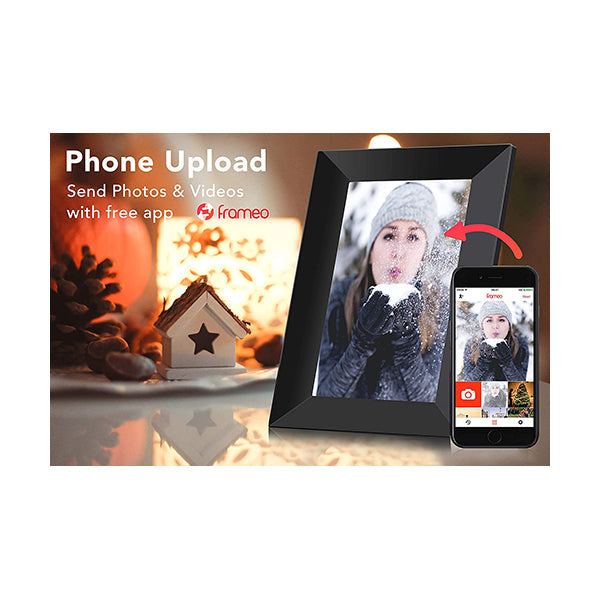Feelcare Frameo Digital WiFi Picture Frame 8 inch, Send Photos or Videos from Anywhere, 16GB Storage,1280x800 IPS HD Display,Touchscreen for Easy Navigation, HN-DPF8000BLACK