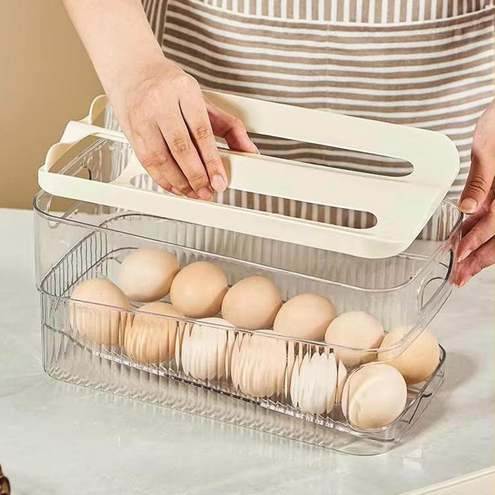 Binca 2-Tier Fruit & Vegetable Table Basket with Wooden Handle