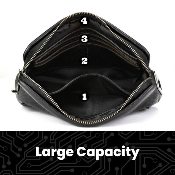 Premium Leather Fingerprint Man Bag - Medaid International
