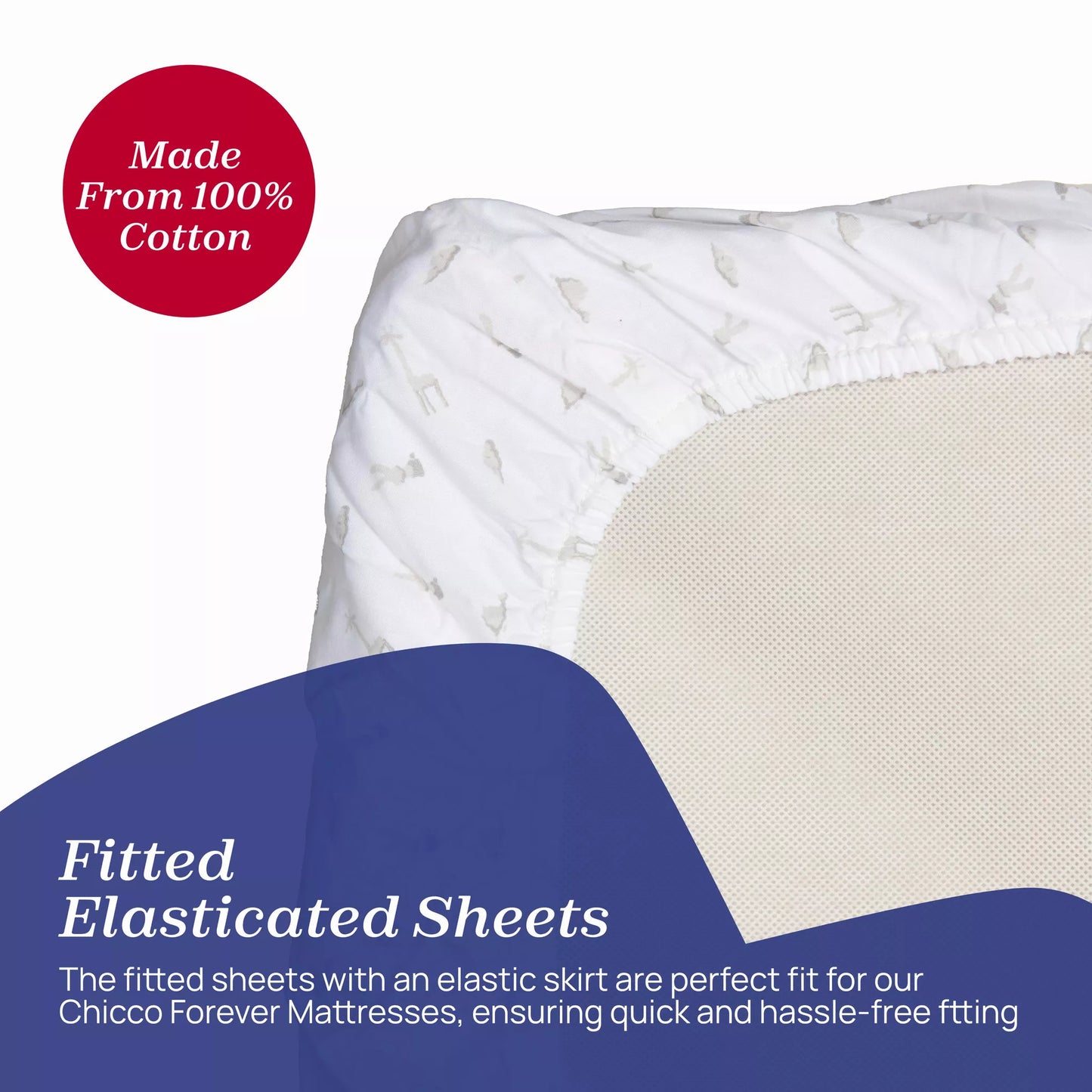 Chicco - Crib Set Cotton Up  & Down - Next To Me  Forever - Cloud