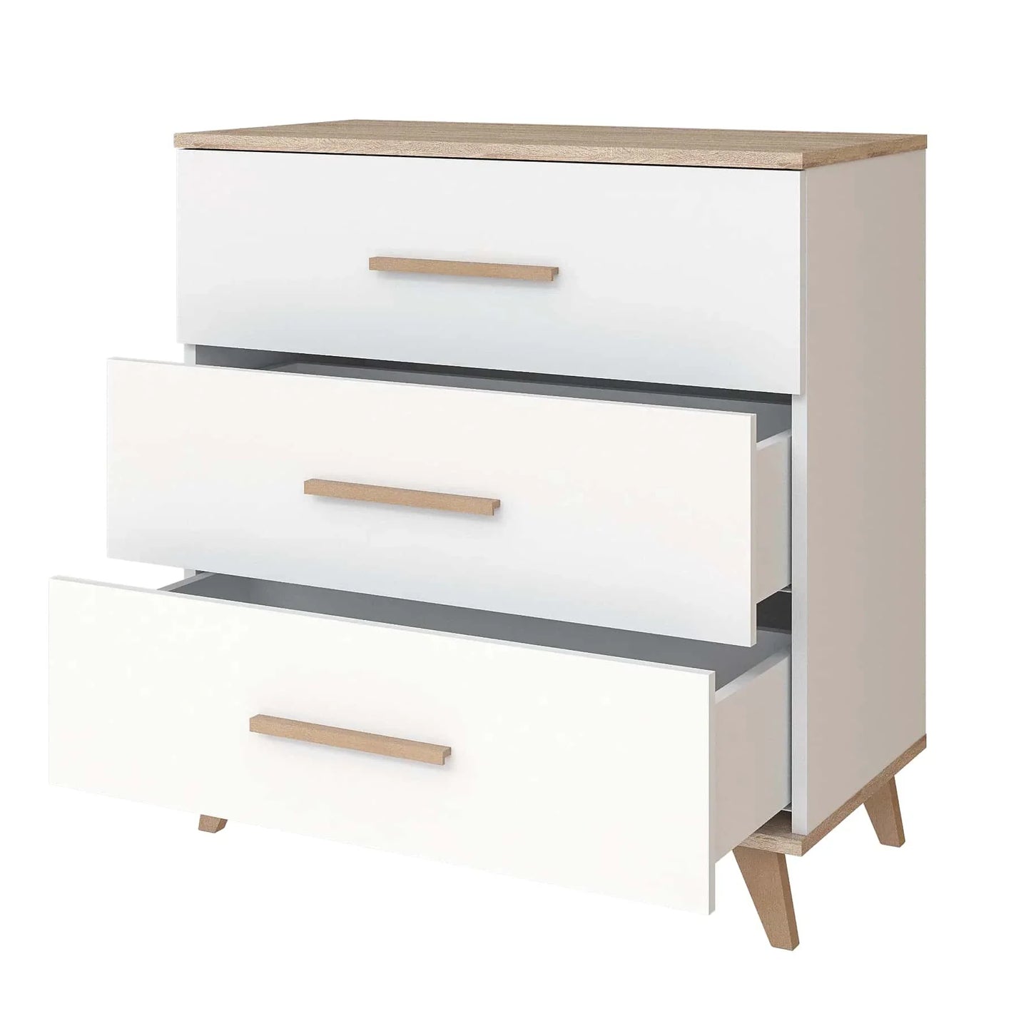 Faktum - Flip Chest - 3 Drawers Nursery Dresser - White-Oak