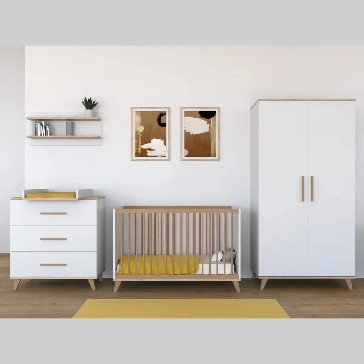 Faktum - Flip Chest - 3 Drawers Nursery Dresser - White-Oak