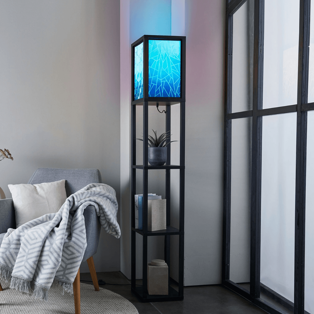 floor lamp with integrated shelf And Remote Control