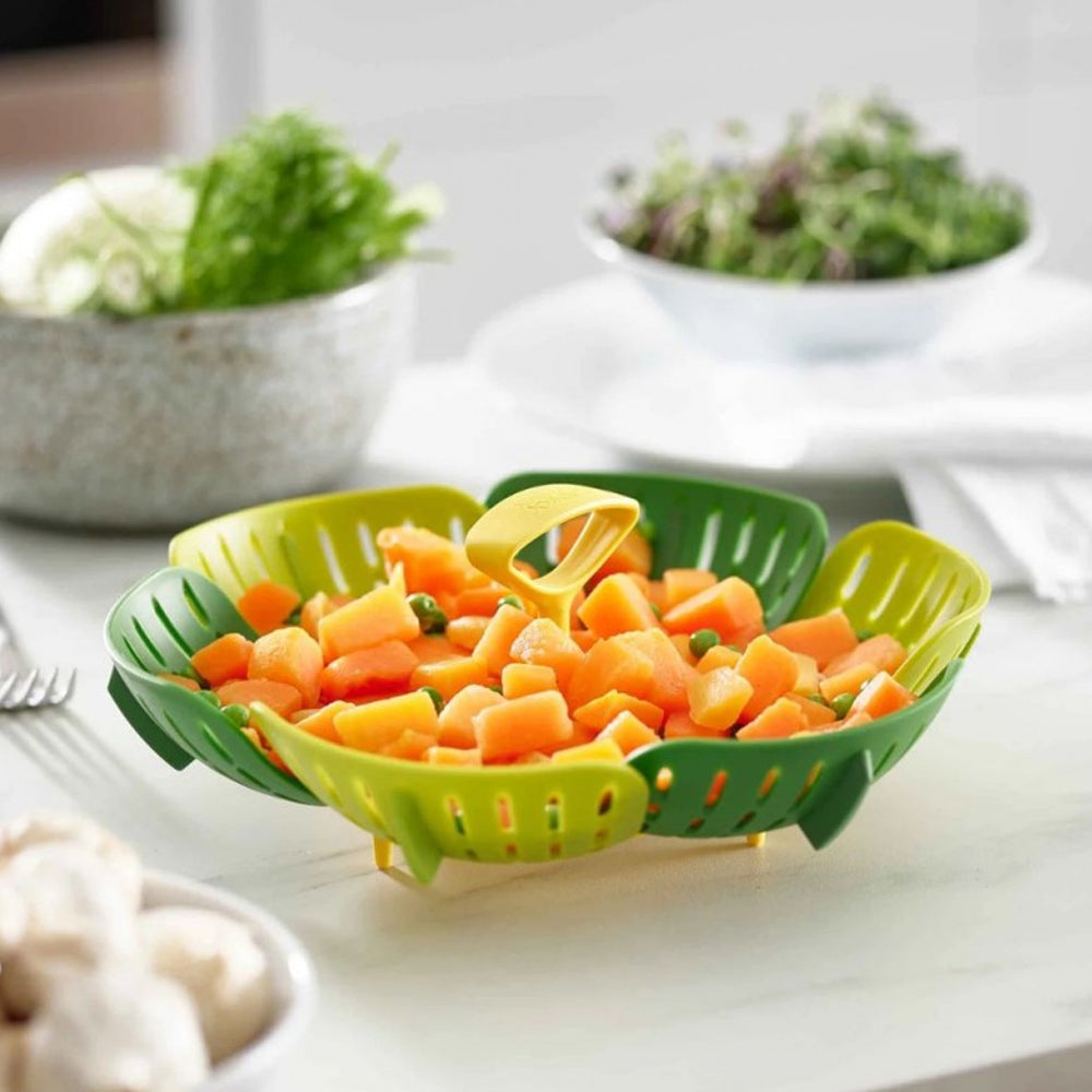 Duo Green Folding Basket Steamer ‚ÄúO‚Äù - Medaid International