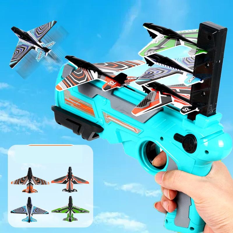 Foam Aircraft Launcher Catapult Plane Toys Kids  Shooting Game