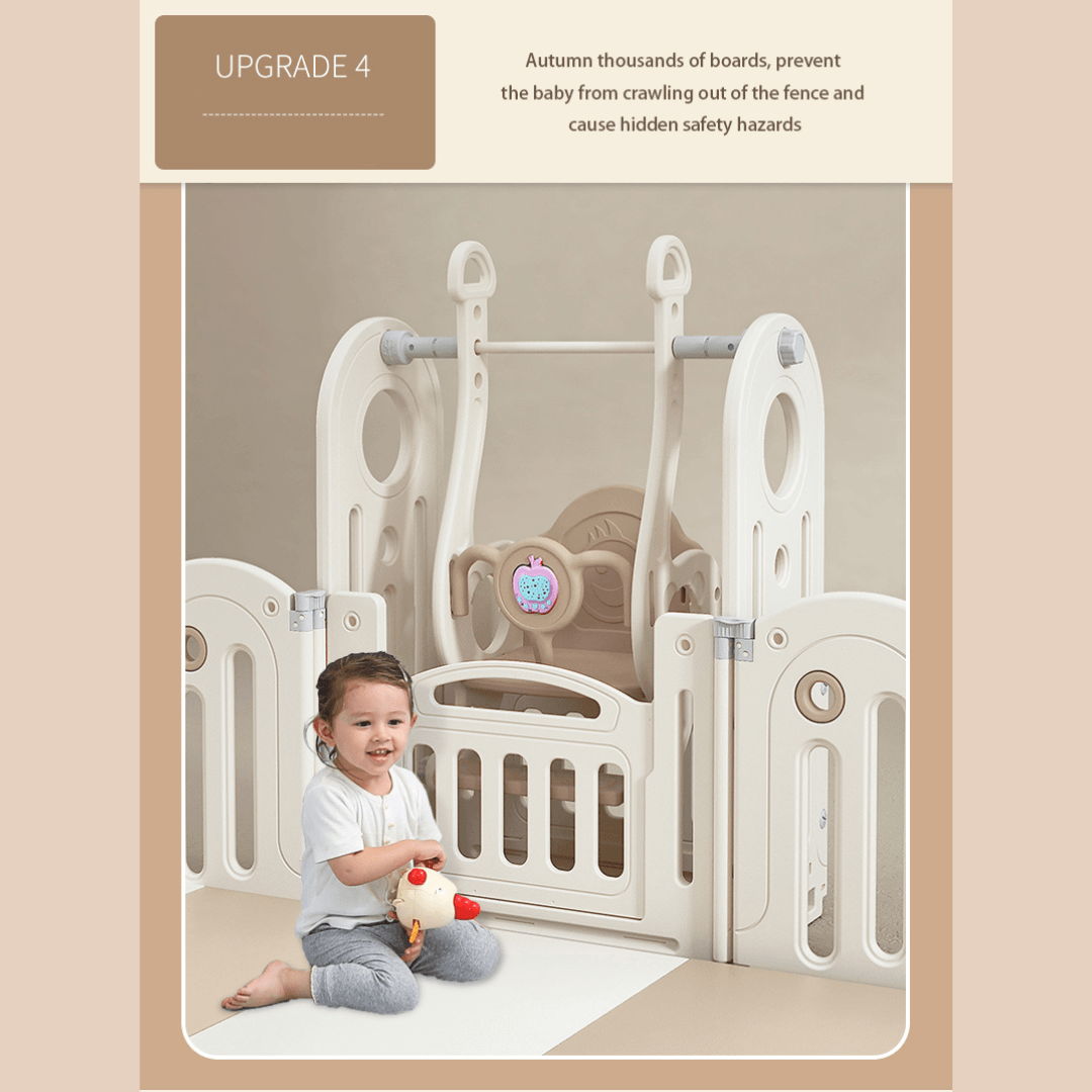 Foldable Baby Fence with House Baby Playpen and Matching Toys 240 × 200 × 63 CM