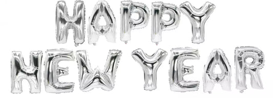 Tib  Silver " Happy New Year "  Folien Helium Balloons   | Tib in Lebanon