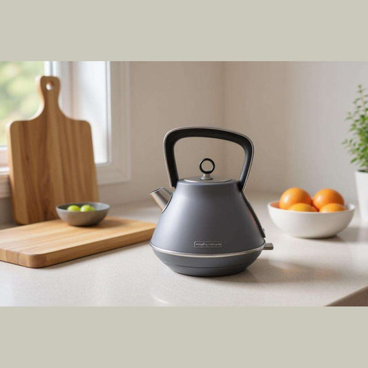 EVOKE Pyramid Steel Blue Kettle cordless Steel blue by Morphy Richards