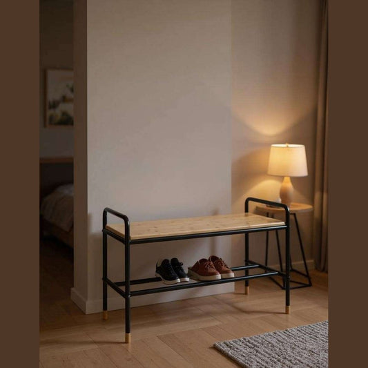 Loft Rack with shelf for shoes by Wenko