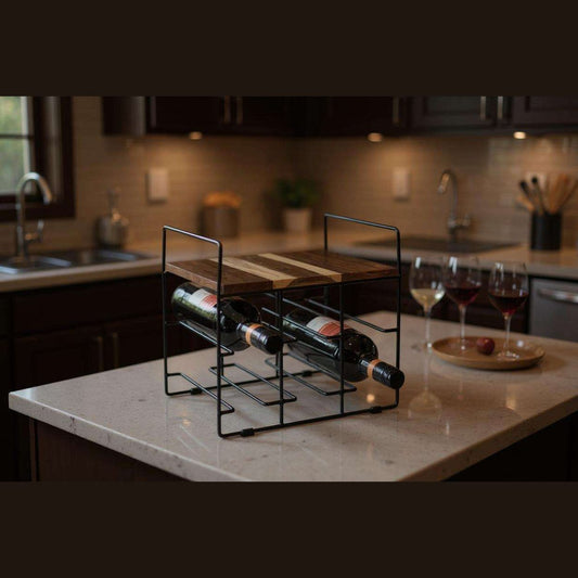 Wine Rack for 6 Bottles with Shelf by Wenko