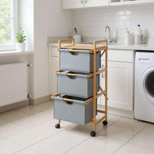 Laundry/Kitchen Trolley with 3 Removable Baskets by Wenko
