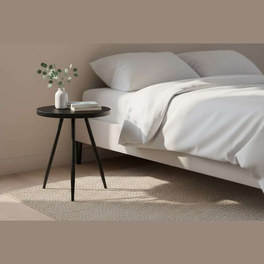 Kuno Round Black Metal Table