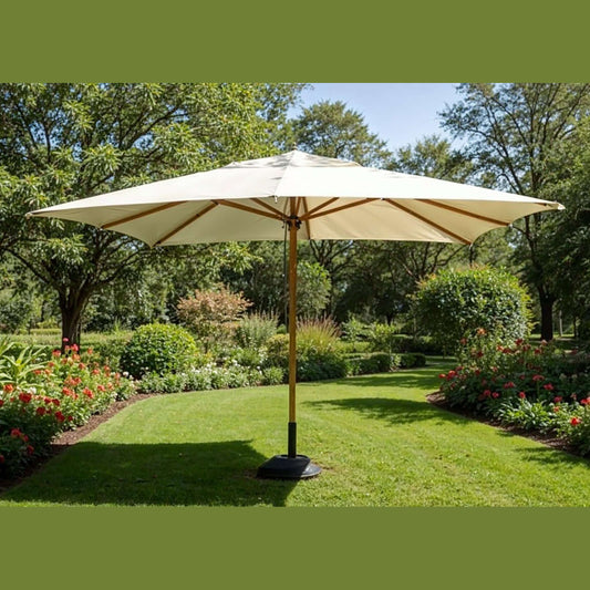 Parasol Bergamo Eucalyptus Wood Taupe Color 3x3m