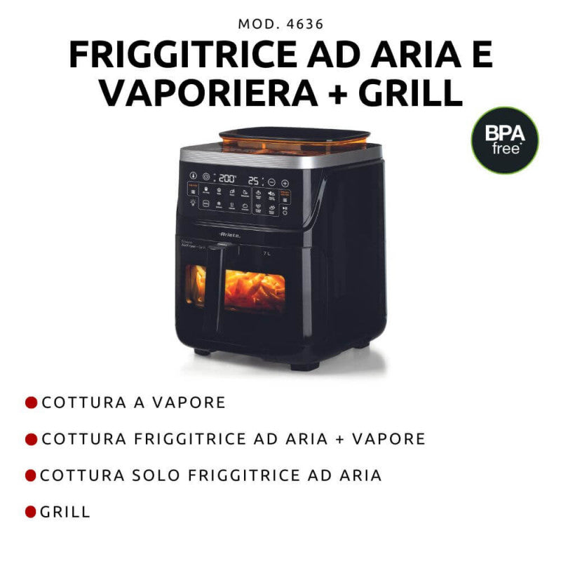 Steam + Air Fryer + Grill, 7L, 1700W