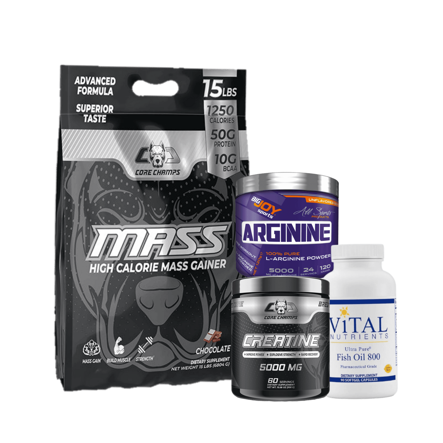 Gainer Core +Creatine+Arginine Powder+Fishoil