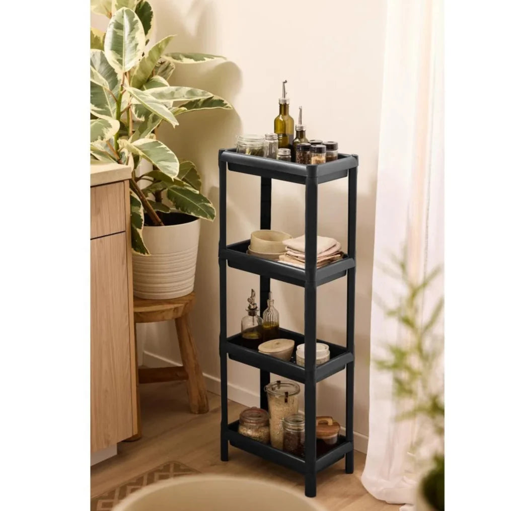 LIVARNO home 4-Tier Plastic Utility Shelving Unit