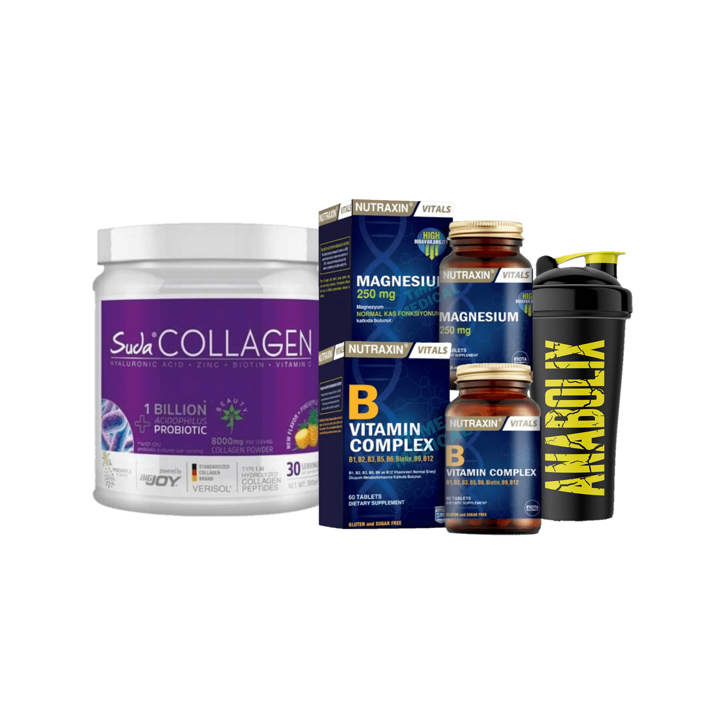 General Health ( Collagen + B complex + Magnesium + Shaker)