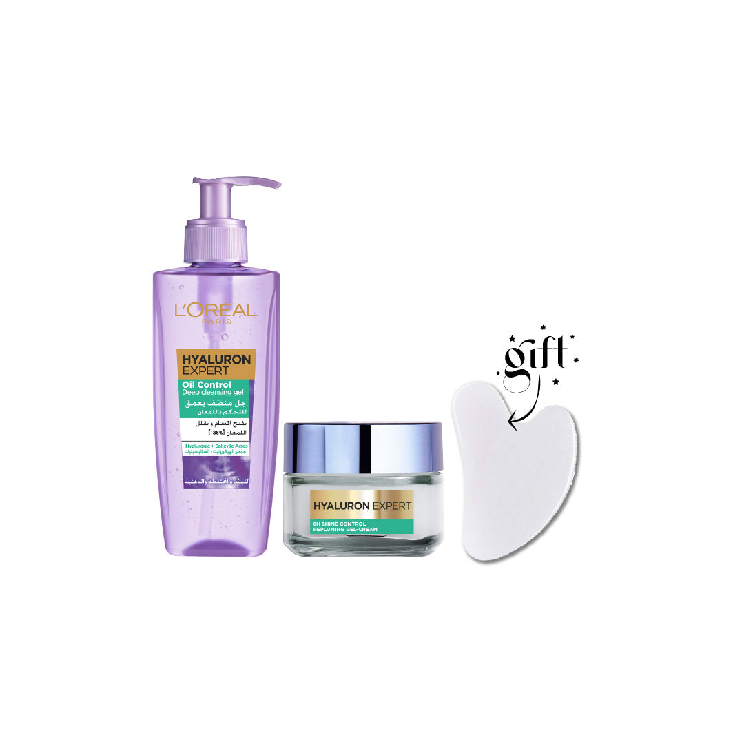 '-20% FREE Gua Sha L'Oreal Hyaluron Expert 8h Shine Control Replumping Gel Cream + Gel Wash - Medaid International