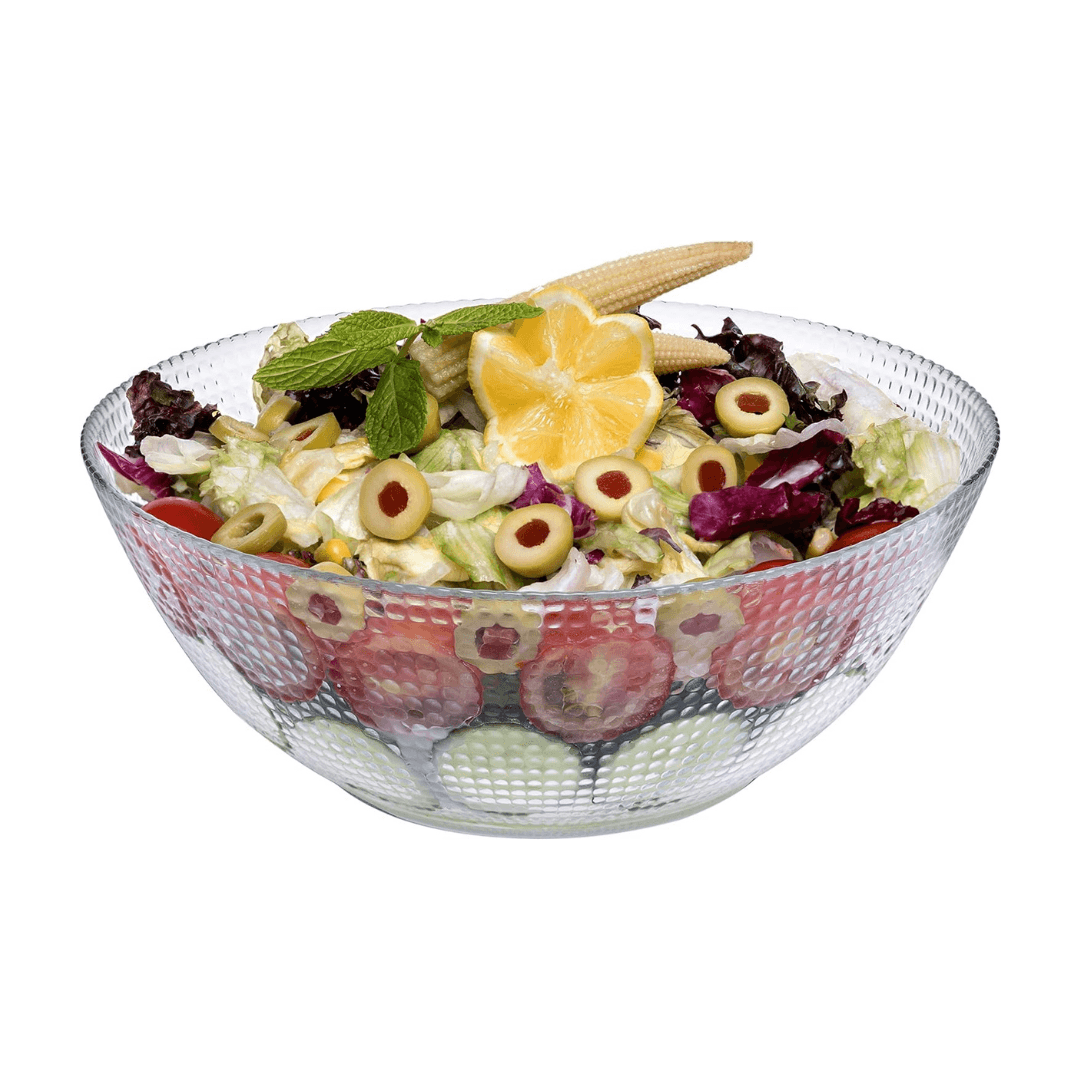 Generation Tempered Glass Round Salad Bowl Vegetable Serving Display