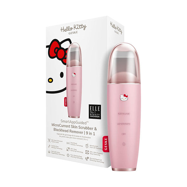 GESKE, Hello Kitty MicroCurrent Skin Scrubber & Blackhead Remover, 9 in 1