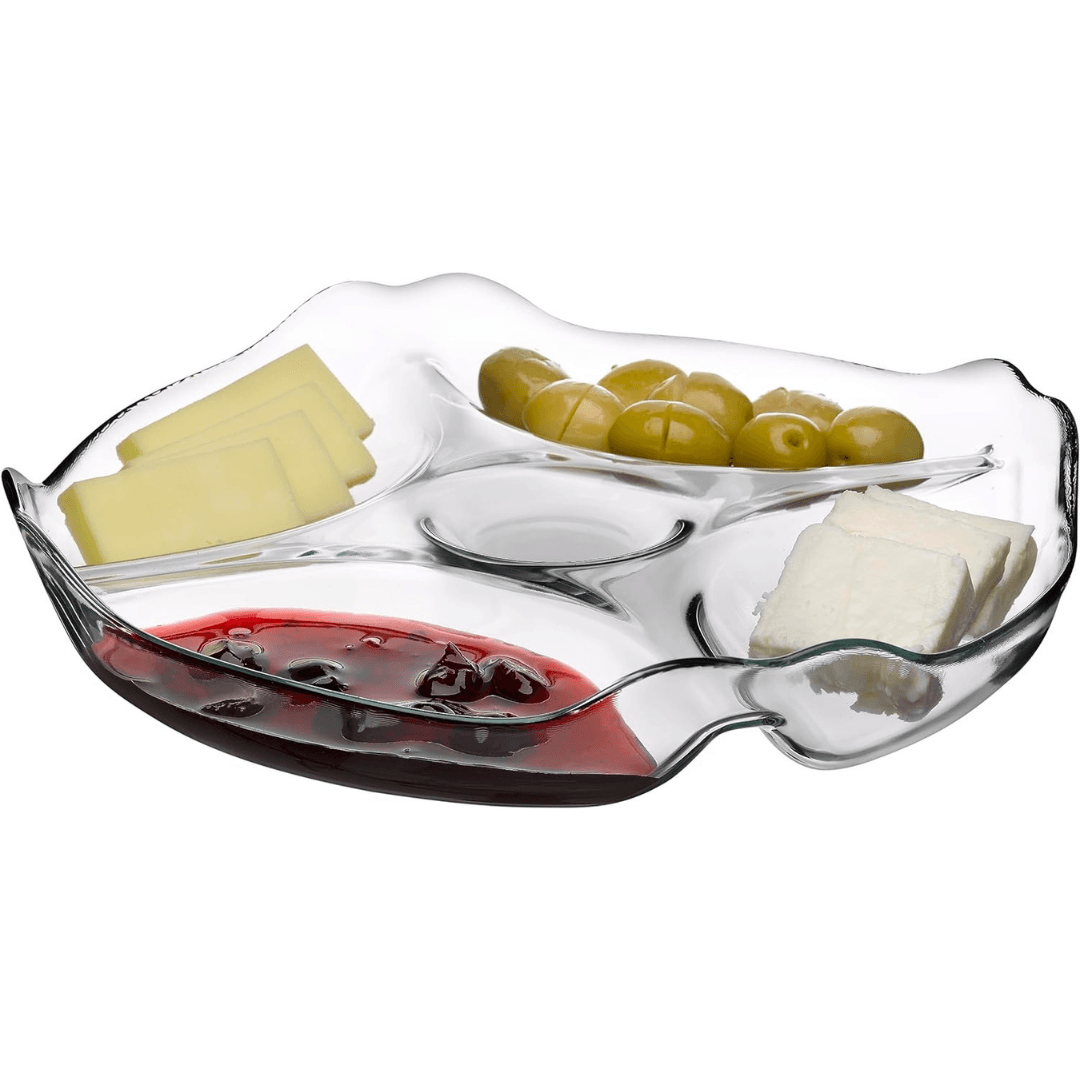 Glass Basic Divided Serving Platter 25.2Cm Unique Elegant Design Lebanon"
