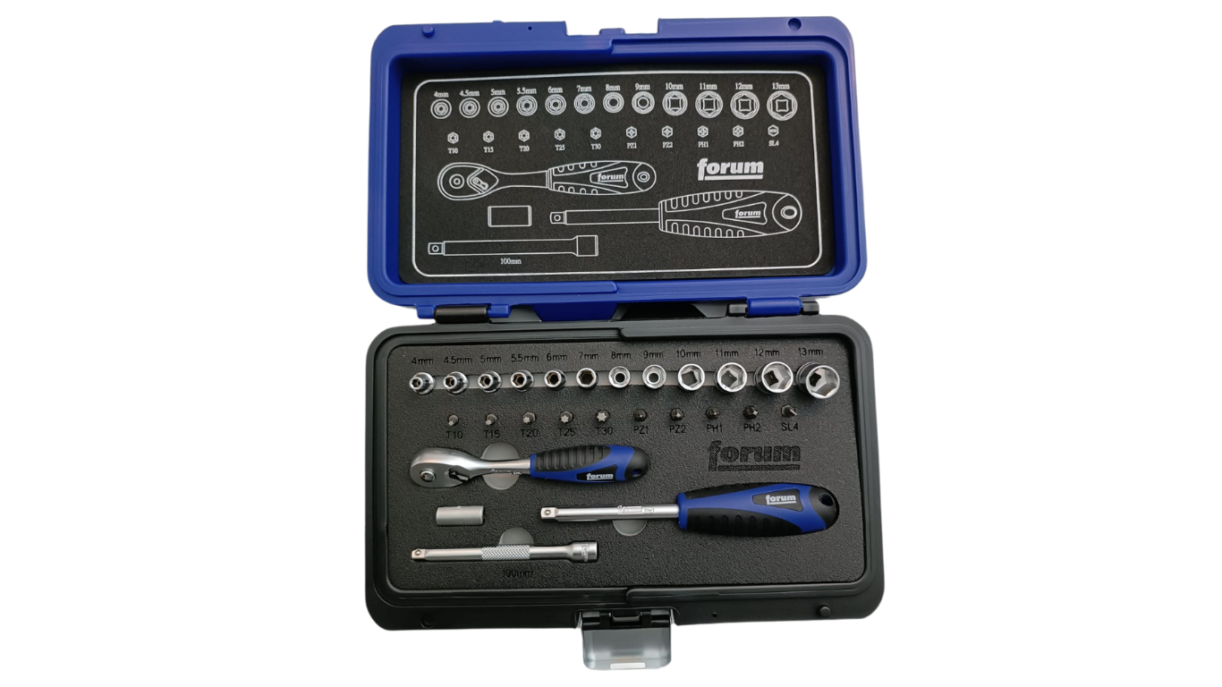 Socket wrench set 1/4″ – 26 pcs – by Forum Germany