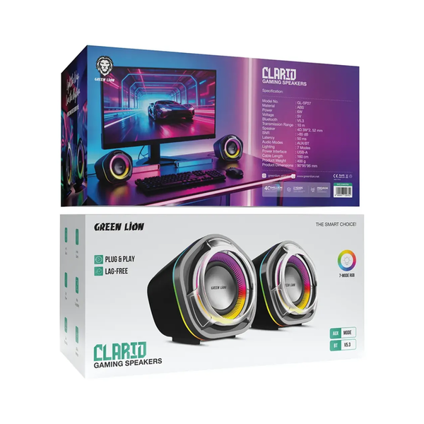 Green Lion Clario Gaming Speakers, GNCLGAMSPBK