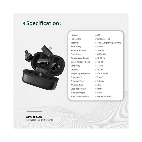 Green Lion GM-85X 3 In 1 Wireless Microphone