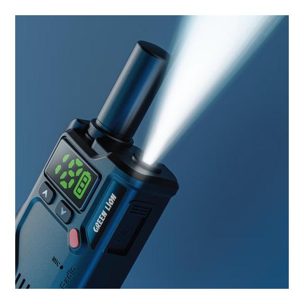 Green Lion GPX600 Walkie Talkie, with 16 Analog Channels, Clear Phosphor Display, 8-Level Volume Control, 2-4km Transmit Range, 4-5 Days Working Time