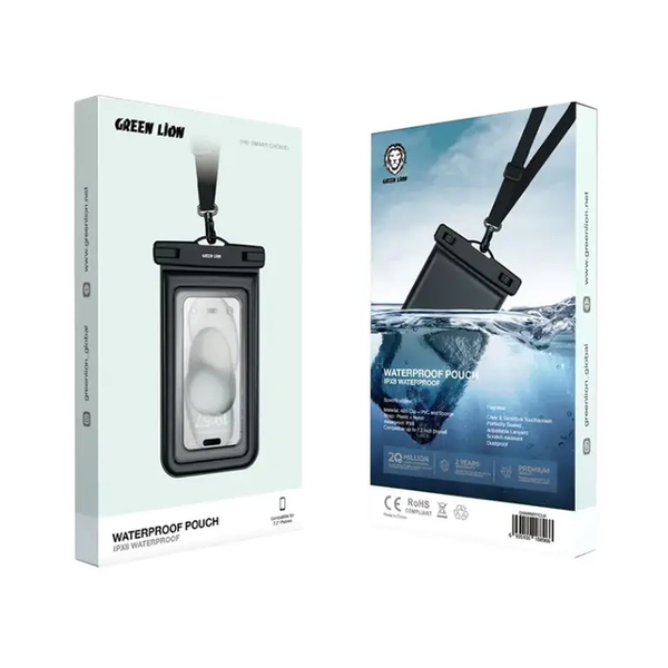 Green Lion Waterproof Pouch, Clear, GNWPRFP7CLR