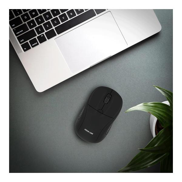 Green Lion G200 Wireless Mouse, 1600 DPI Resolution, 10M operating Rang, USB Nano Reciver, 4 Key Number, 1xAAA Battery, 30cm Rechargeable Cable, Compatible with Mac, Windows and Android