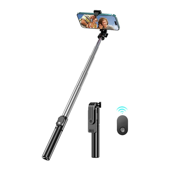 Green Lion Tripod Selfie Stick, 1 Click Selfie, Anti Slip Design, Foldable Tripod 360° Rotation, With Remote Control, Bluetooth, GL-STK5, GNTRISTKB