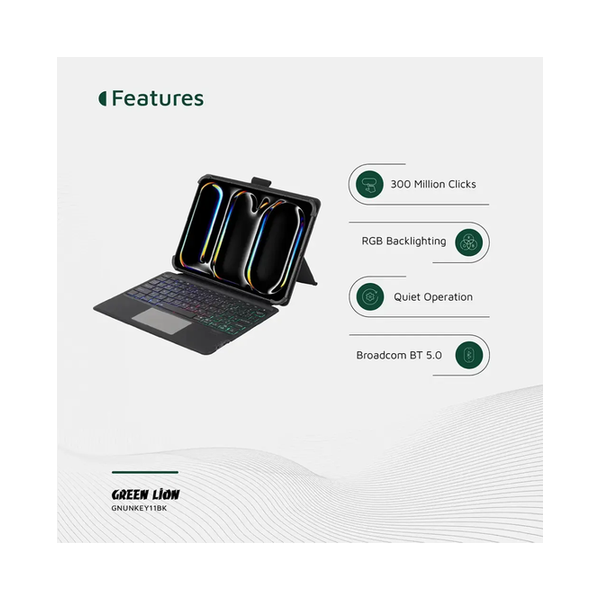 Green Lion Universal Smart Keyboard Case 9 to 11 Inches (Arabic & English)