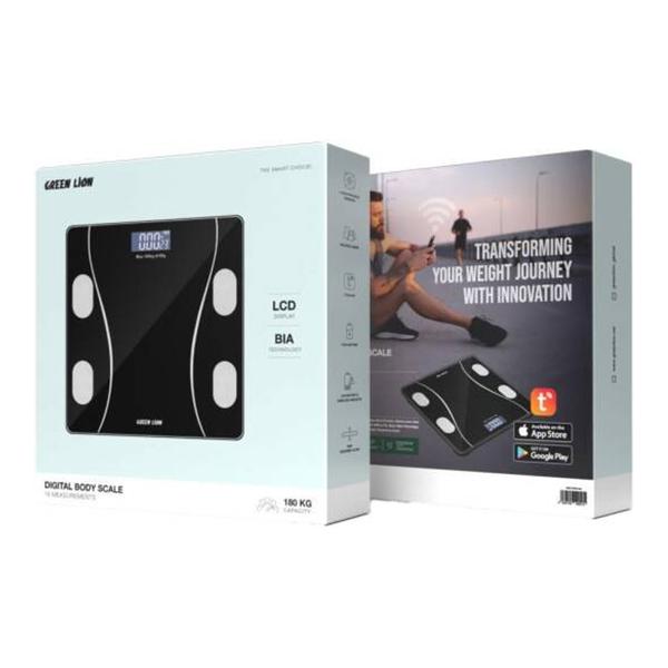 Green Lion Digital Body Scale, Smart Weighing Scale, GL-BWS01, GNDGTBSCLBK