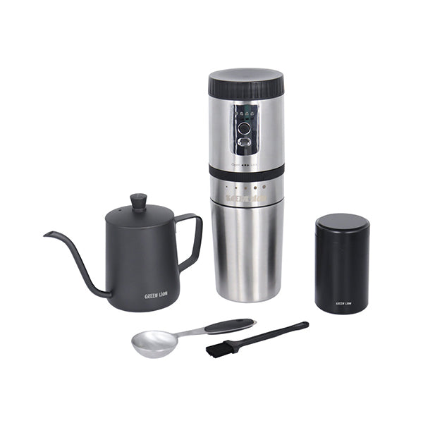 Green Lion, Portable Coffee Maker Kettle Stainless Steel - GNPTCOFEMBK